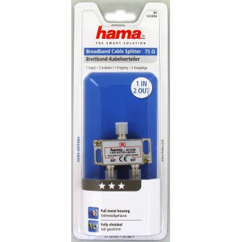 Distributore antenna SAT 1F//2F schermato 5-860 MHz Hama corpo metallico 2 vie